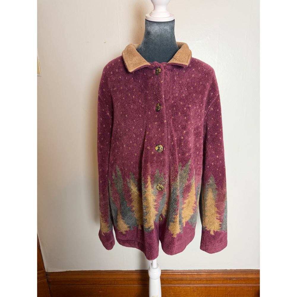 County Clothing Co Fleece Jacket Pine Tree Cabin Core rustic cottage Canada
